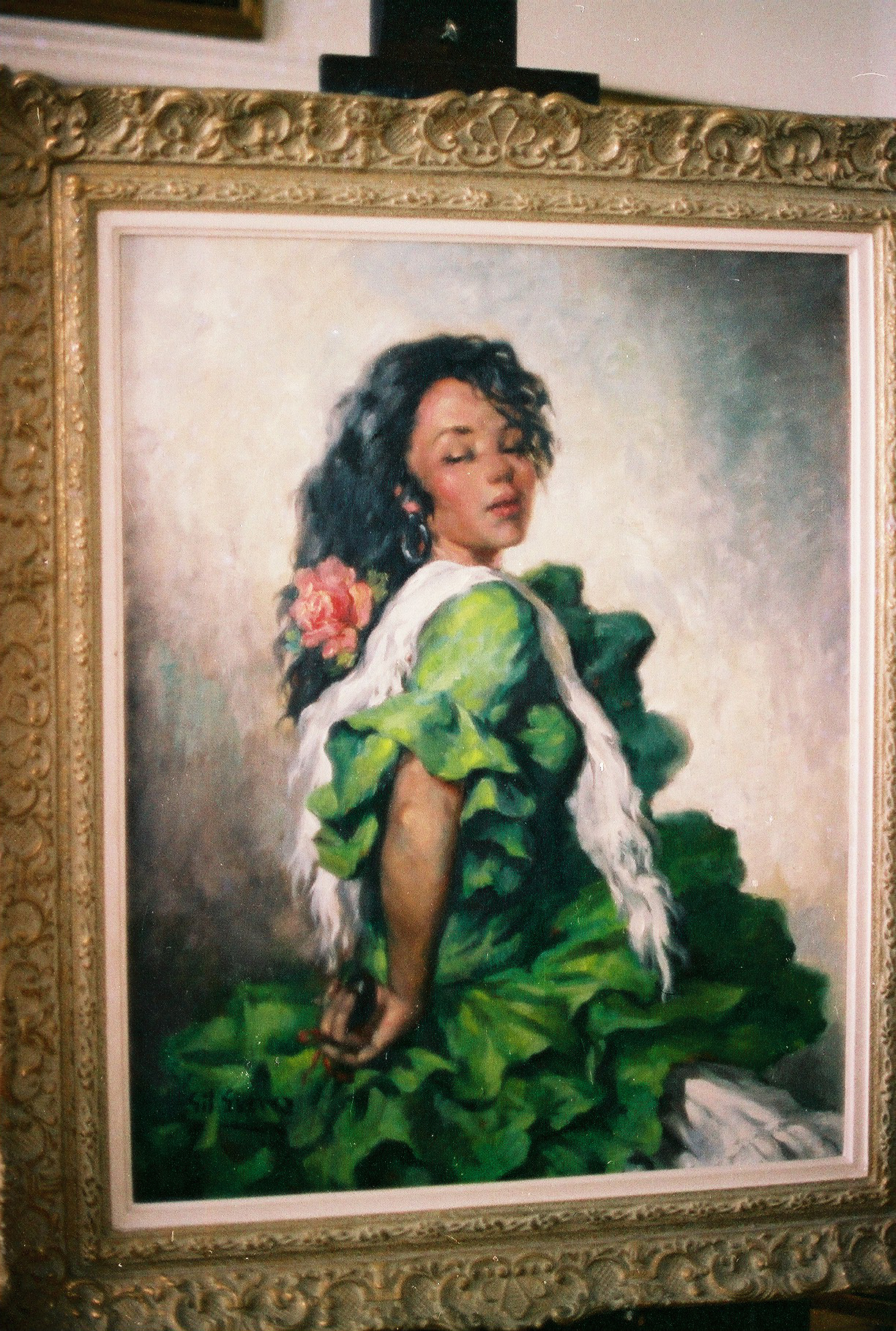 Bailaora con vestido verde II
