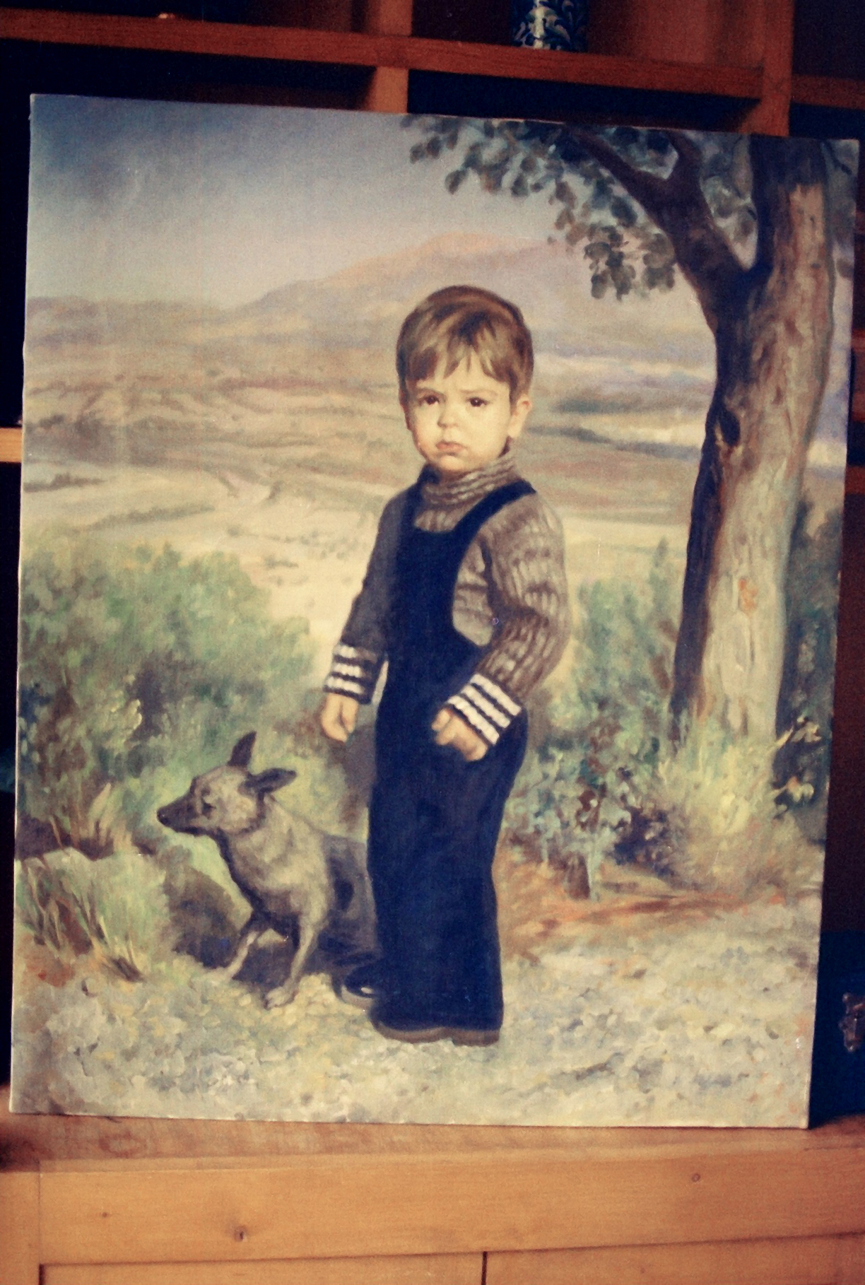 Retrato de niño con perro