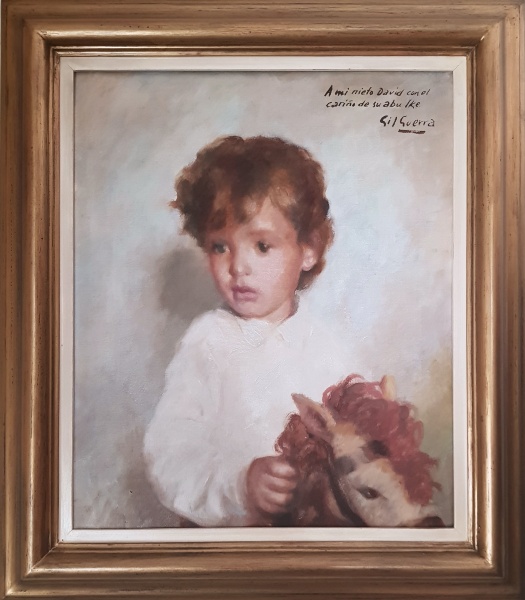 Retrato de David con caballo de juguete